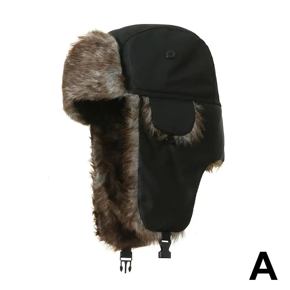 Mens Womens Russian Hats Hunter Bomber Hats Winter Wind Ushaka Hats Artificial Earrings Snowman Ski Hats Ray S2N0 241031