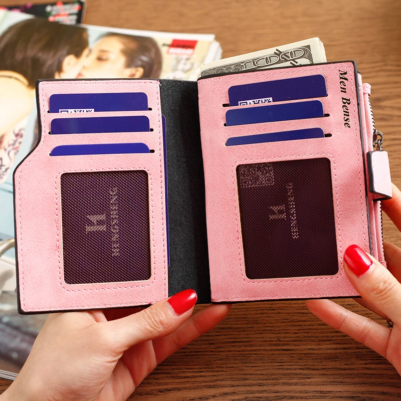 Short Wallet Women's Leather Genuine Small Zip Women's Purse Small Coin Sac Femme 2023 Luxury Brand Porte Feuille Ladies Wallet