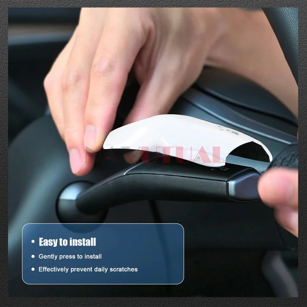 White Steering Wheel Column for Tesla 3 Model Y Car Shift Paddle Decorative Cover Gear Lever Interior Protection