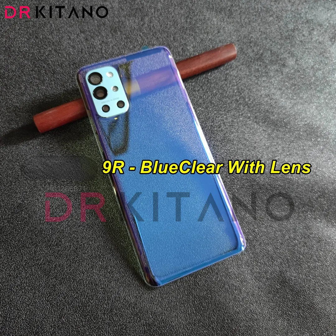 DRKITANO Clear Glass Back Cover For OnePlus 9 Pro 9R Battery Door Panel Rear Housing Case With Camera Lens Replacement+Sticker