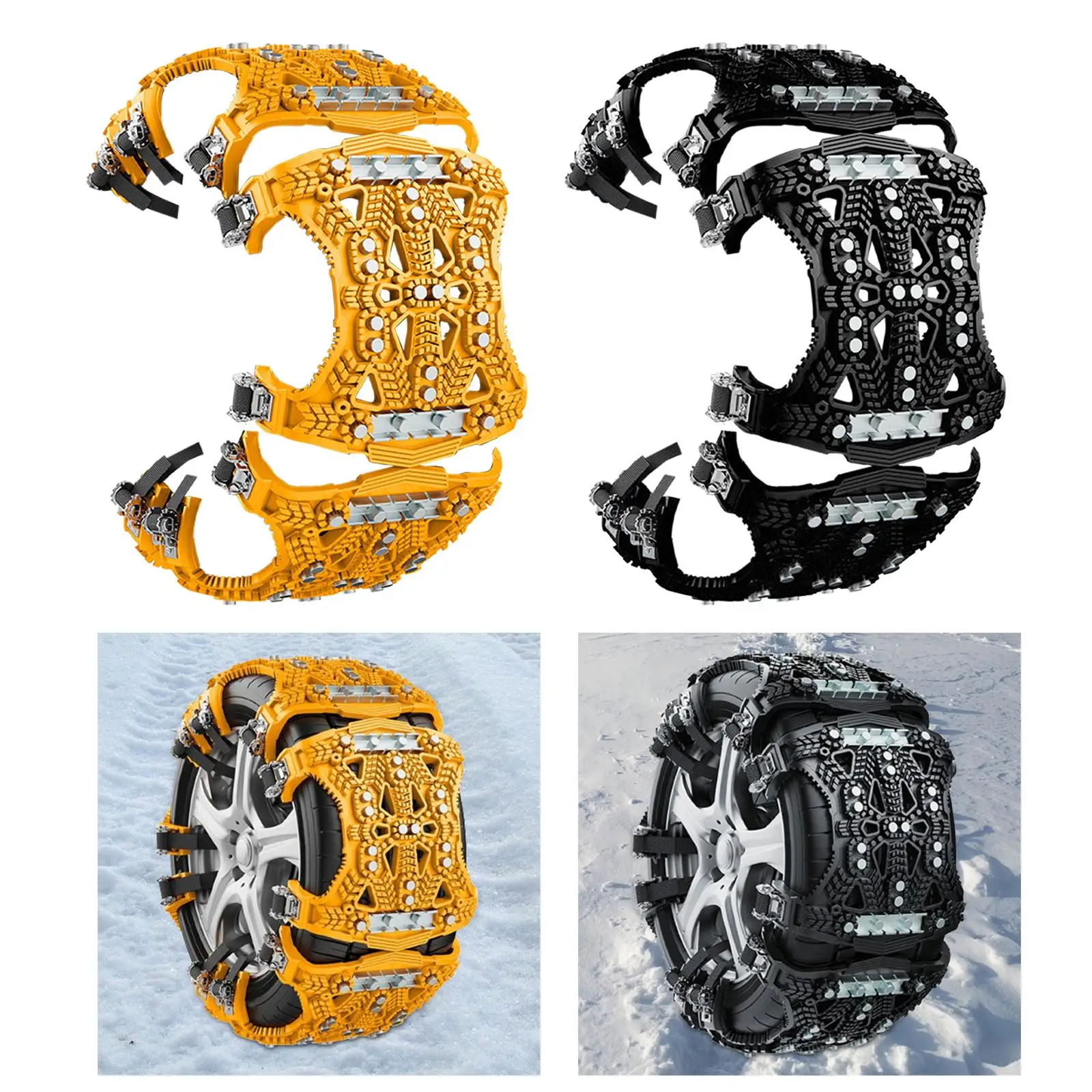 Car Wheel Tire Ice Snow Chain Portable Strong Grip Winter Security Chain for Getting Stuck in Sand, Mud, Snow, Ice