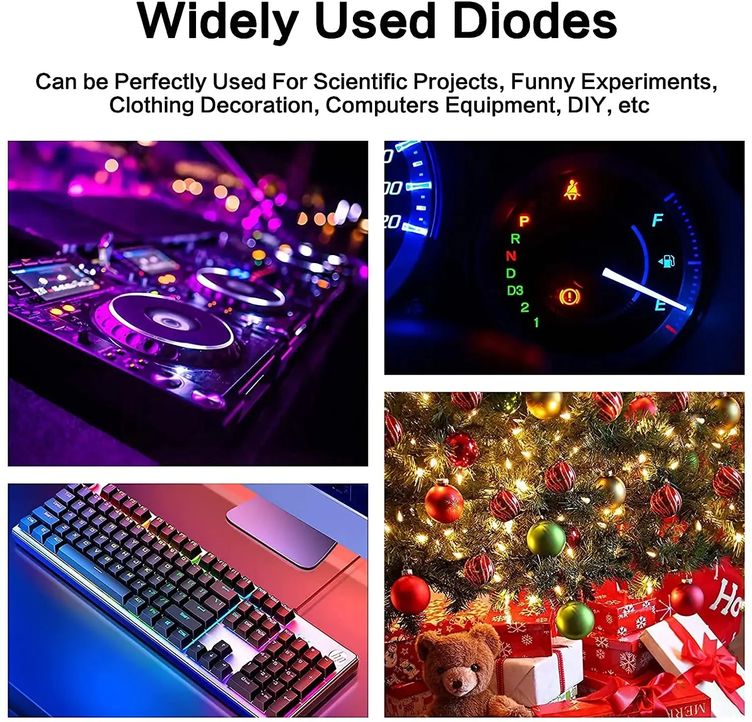 50-100PCS F5 LED Diode 5MM Super Bright Light Emitting Diodes Kit Blue Green Red Yellow White