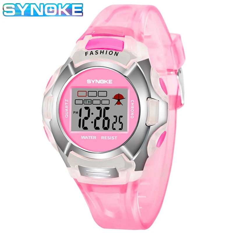 Sport Kids Watch Girls Student Children's Watch Waterproof Alarm Clock SYNOKE Brand Digital Watch
