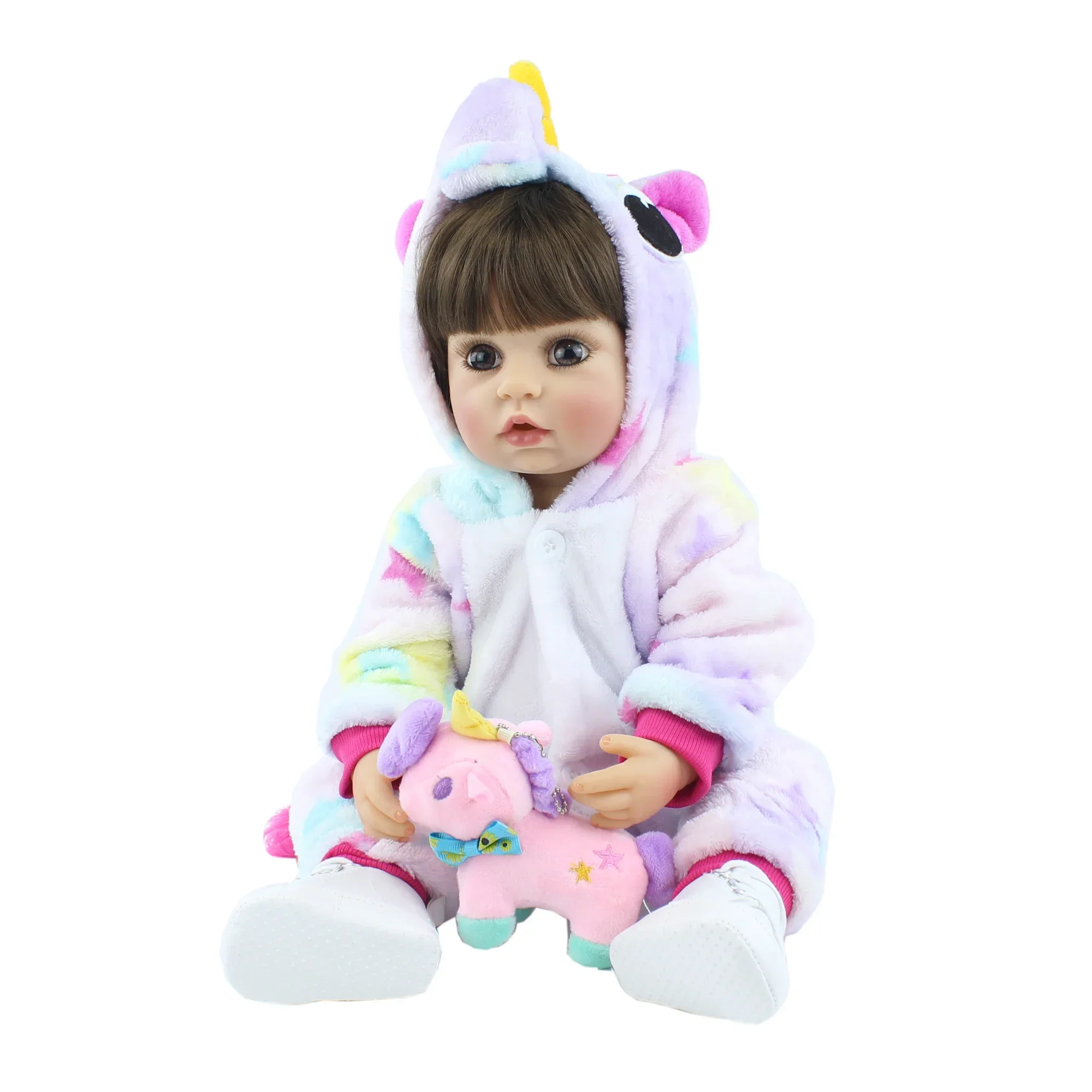 BZDOLL Lifelike 55 CM Reborn Baby Girl Doll With Full Soft Silicone Body 22 Inch Newborn Bebe Cute Bath Toy Child Birthday Gift