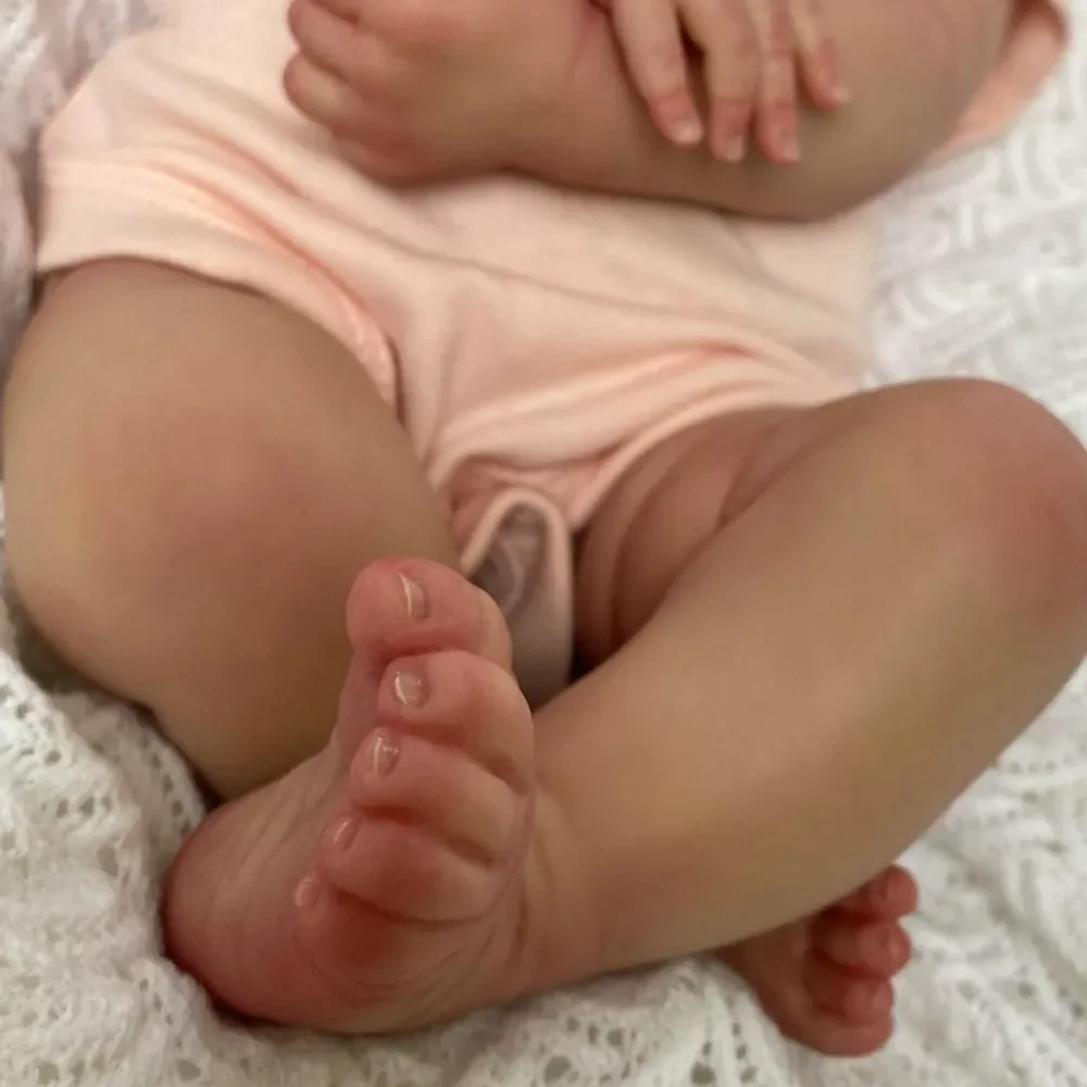 45cm Meadow Bebe Reborn Girl Full Body Silicone Vinyl 3D Painted Skin Lifelike Real Art Newborn Baby Toy For Family's Gift