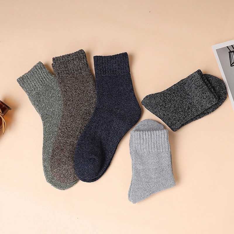 1pair Winter Warm Merino Wool Male Men Women Super Thicker Solid Merino Wool Rabbit Against Cold Snow LX241102