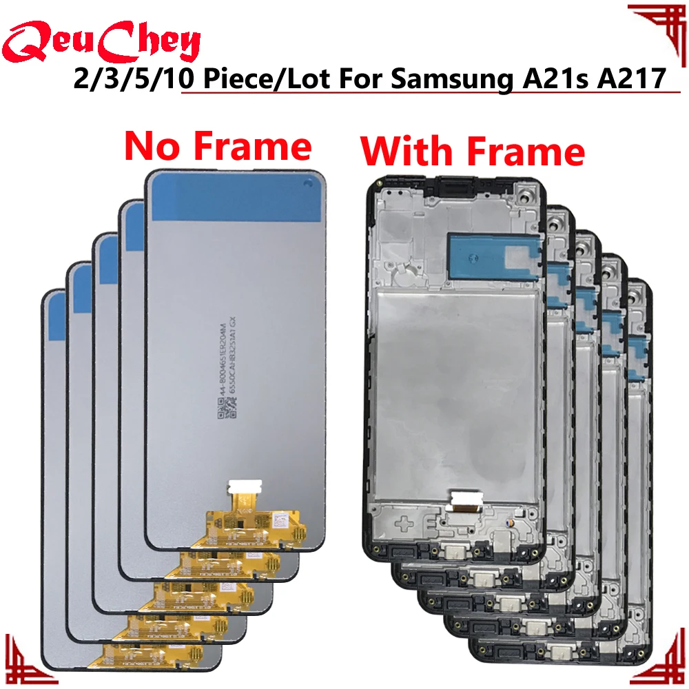 2/3/5/10 Piece/Lot For Samsung Galaxy A21s A217 A217F SM- A217F/DS LCD Display Monitor Touch Screen Assembly No / With Frame