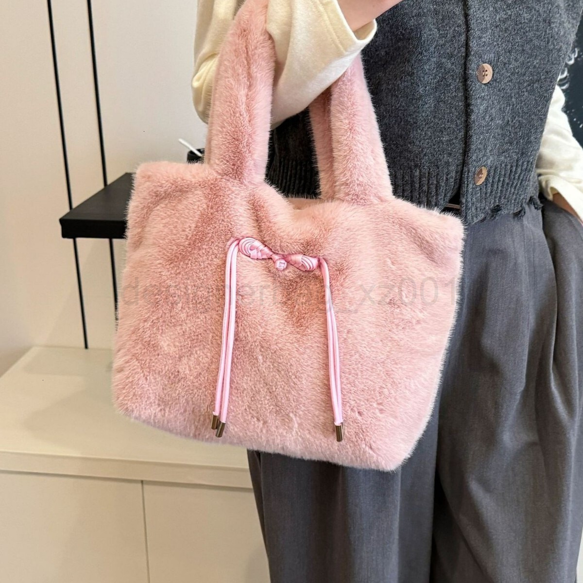 Classic Bag Customization Not Retreat 10a Top Women Handbag Evening Tote Wallet Cute Chinese Style Handbag Fluffy Plush Large Capacity Imitation Mink 