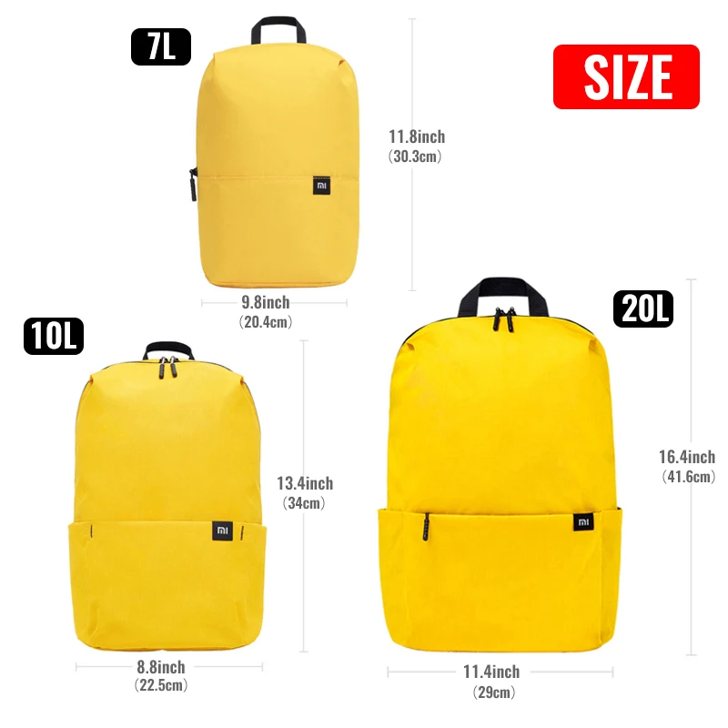 Original Xiaomi 20L Backpack Mi Back pack Men Women Sports Waterproof Colorful Unisex Bag For 15.6 Inch Casual School Bag