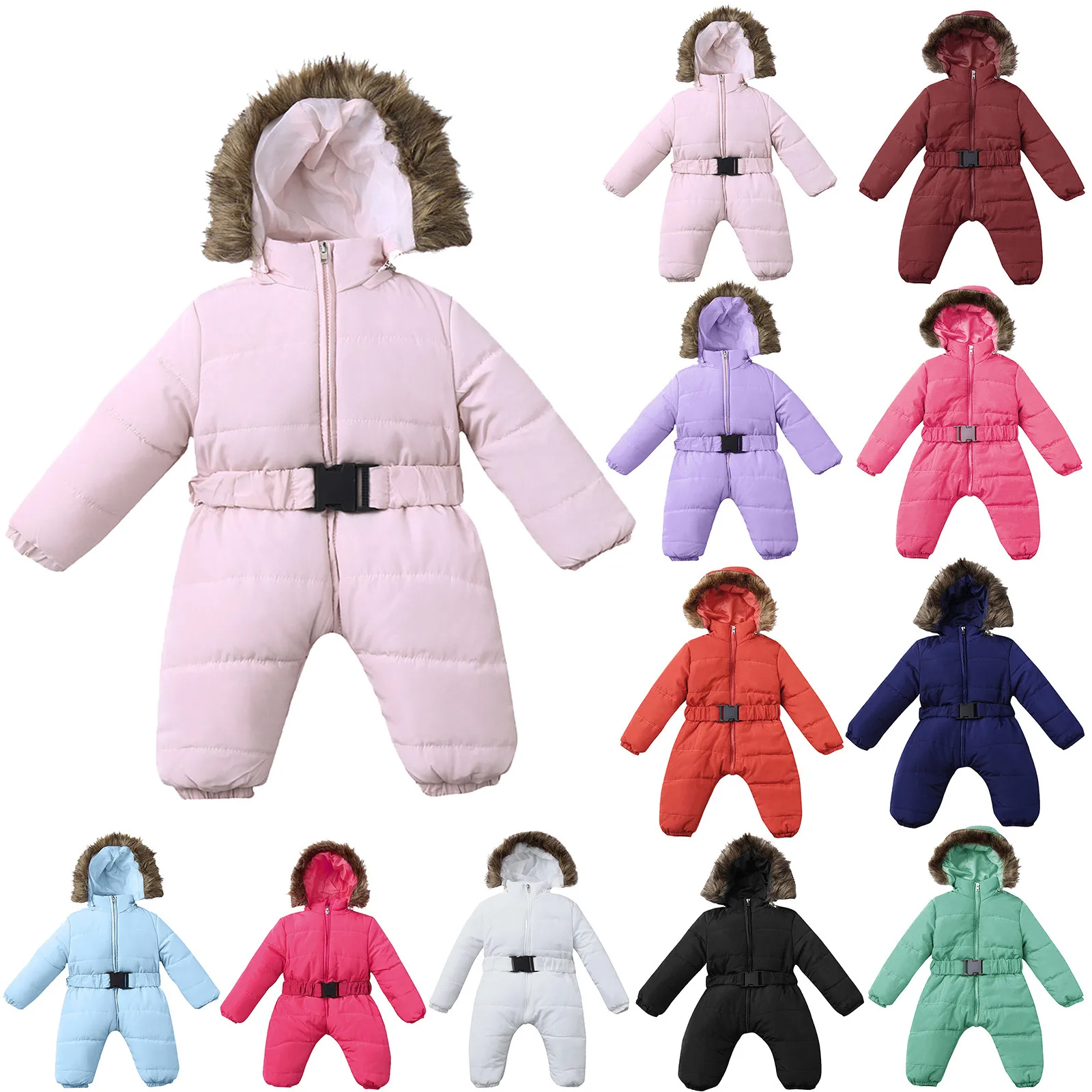 Winter clothes Infant Baby Snowsuit Boy Girl Romper Jacket Hooded Jumpsuit Warm Thick Coat Outfit Kids Outerwear Infant Clothing