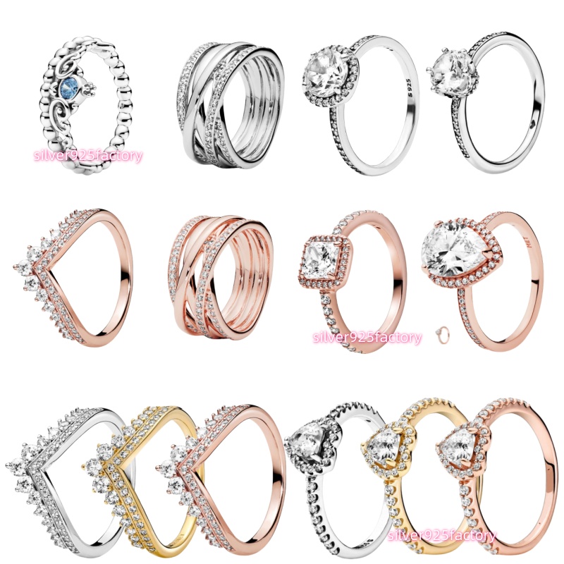 Designer rings for Women Rings 925 Sterling Silver CZ Diamond ring Jewelry European American Style Lover Engagement Anniversary Wedding Gift With Box