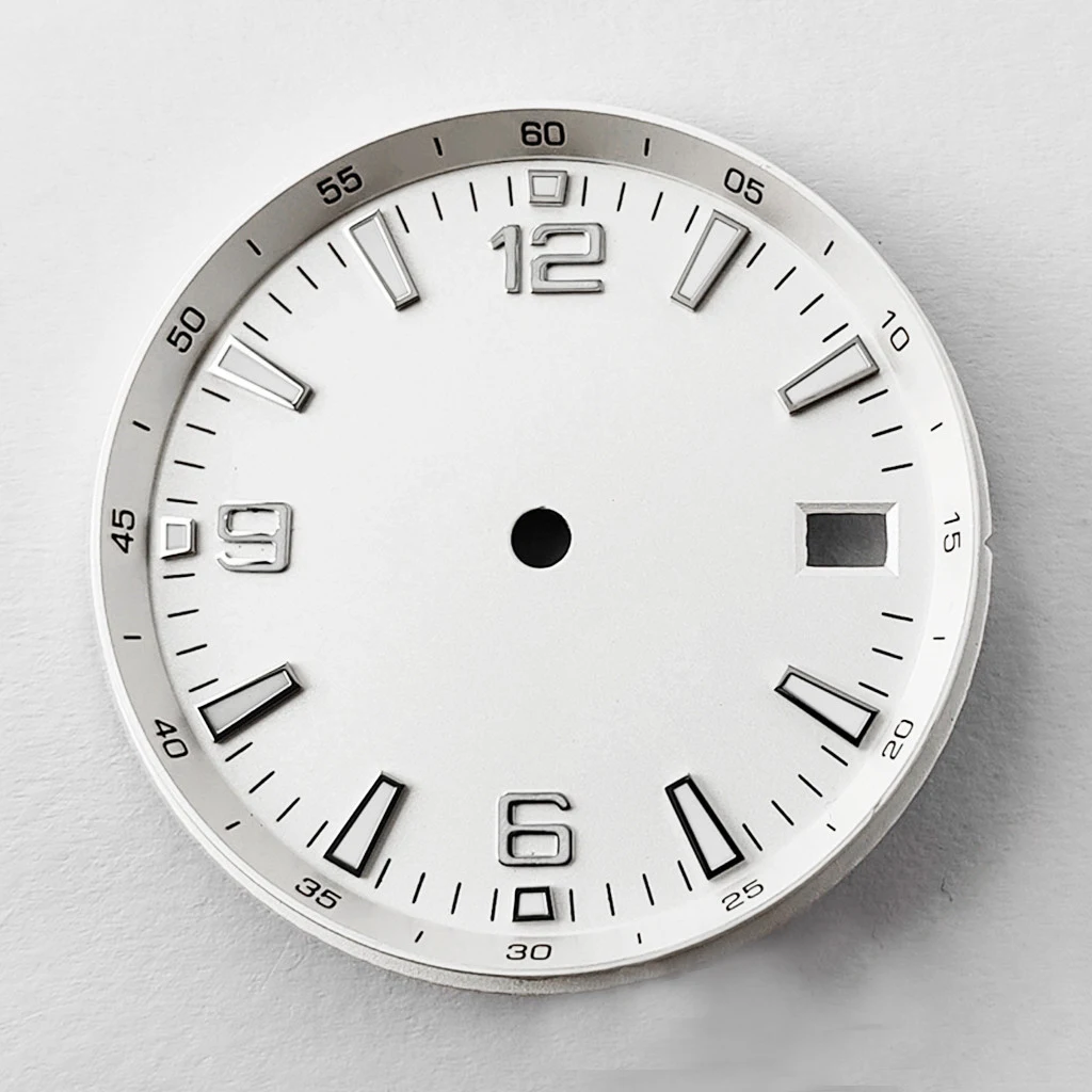 31mm Black White Blue Dial Green Luminous Sterile Watch Fit NH35 NH35A Movement