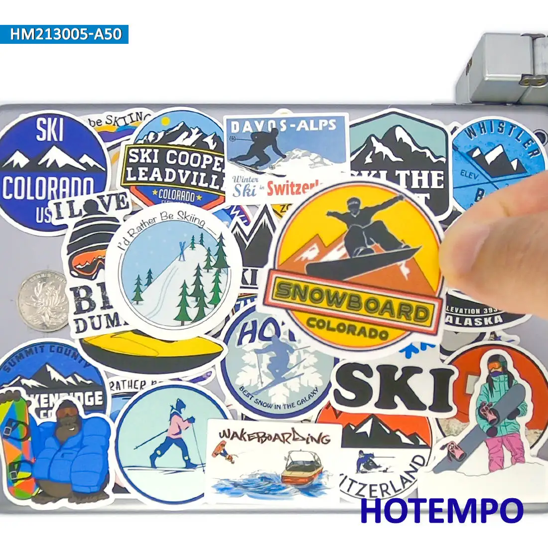 20/30/50PCS Ski Style Stickers Outdoor Sport Alpine Skiing Funny Decals for Scrapbook Luggage Bike Car Laptop Phone Sticker Toys