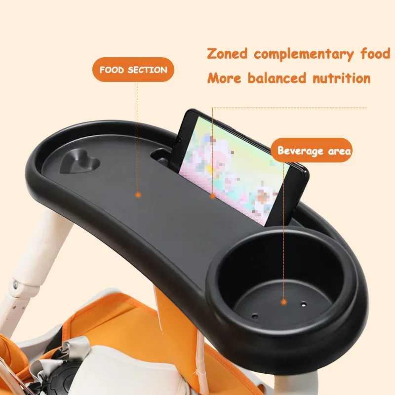 3 In 1 Baby Stroller Dinner Table Tray Multifunctional Stroller Plate Carriage Handrest Dish Supplies Toddler Milk Bottle Holder