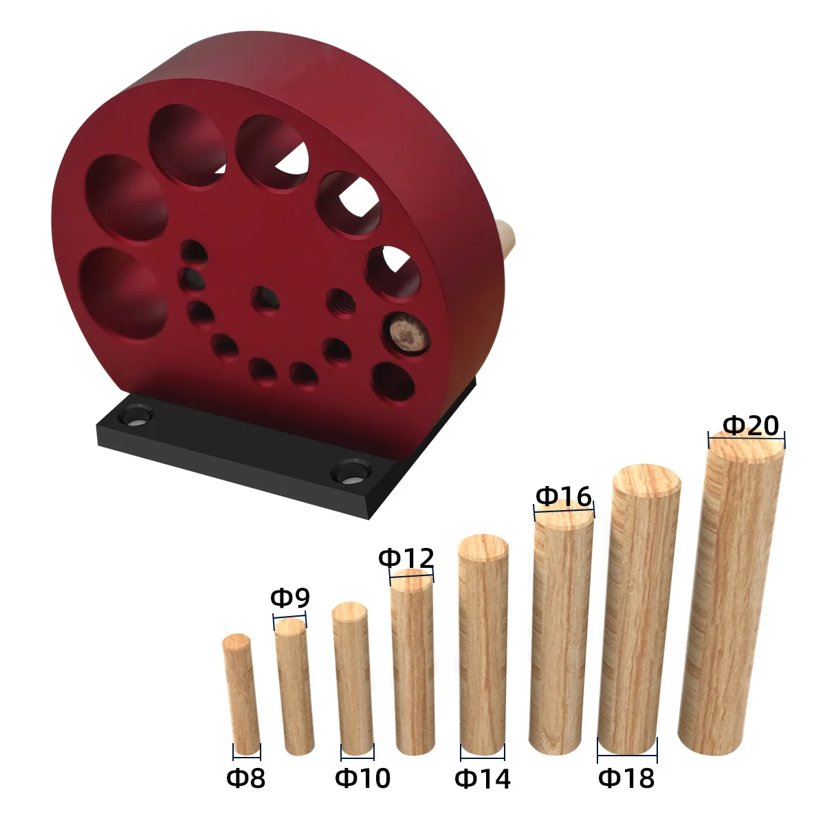 Dowel 2025 Plate, Adjustable Dowel Maker Jig Kit,8-20mm Electric Drill Milling new Dowel Round Rod Auxiliary Tool with Carbide Blades