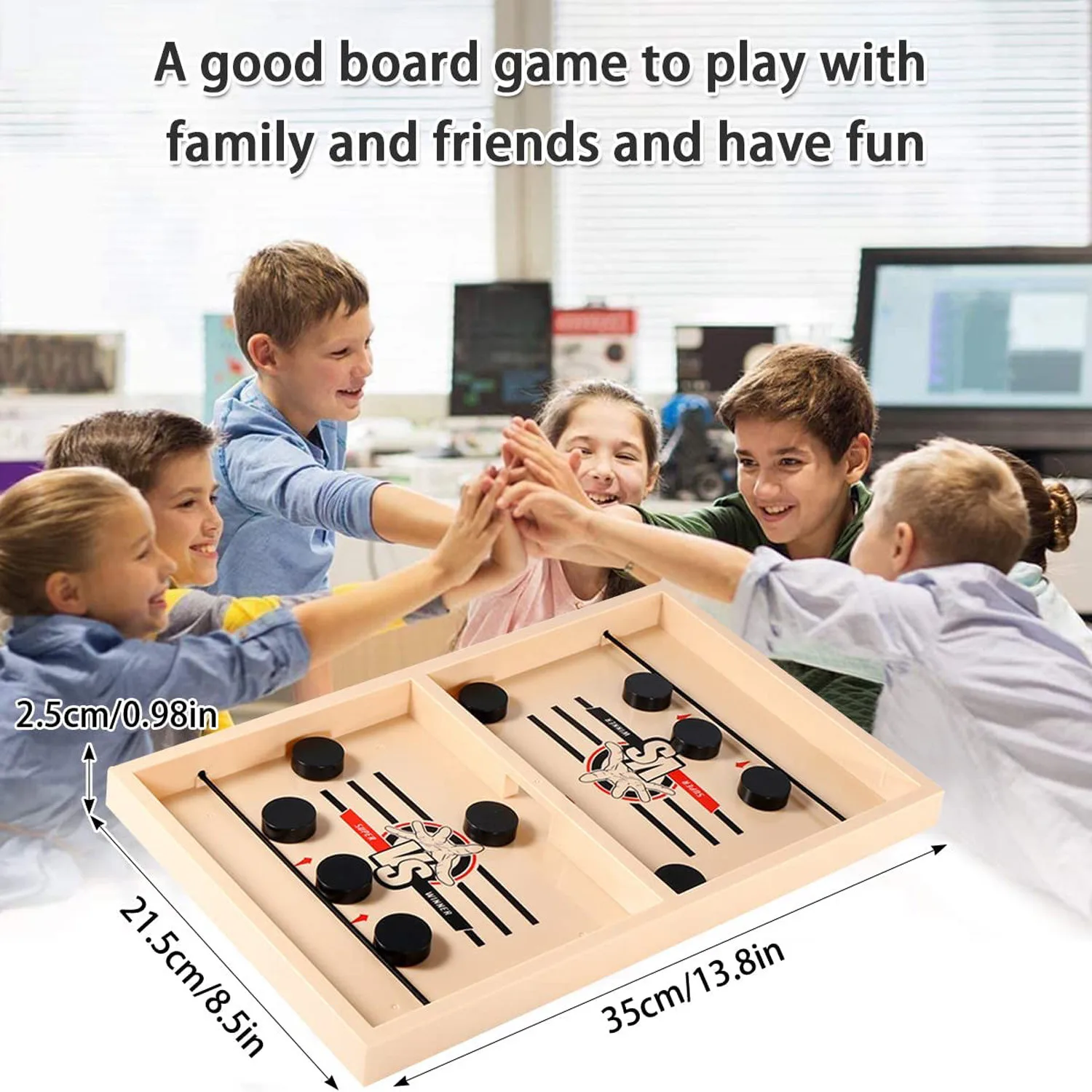 Fast Sling Puck Game Hoc-key Board Family Game Family Home Games With Chessboard And Pawns Test Your Speed Winner Board Game