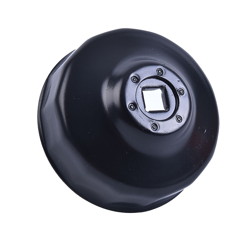 Black Steel 76mm 14 Flutes Car Oil Filter Cap Type Wrench with 3/8" Drive Socket 332dd