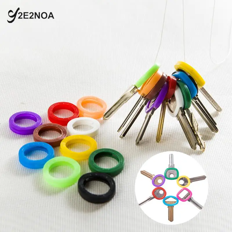 1/10/20/30pcs Bright Colors Hollow Silicone Key Cap Covers Topper Key Holder Keyring Rings Key Case Bag Organizer Wallets