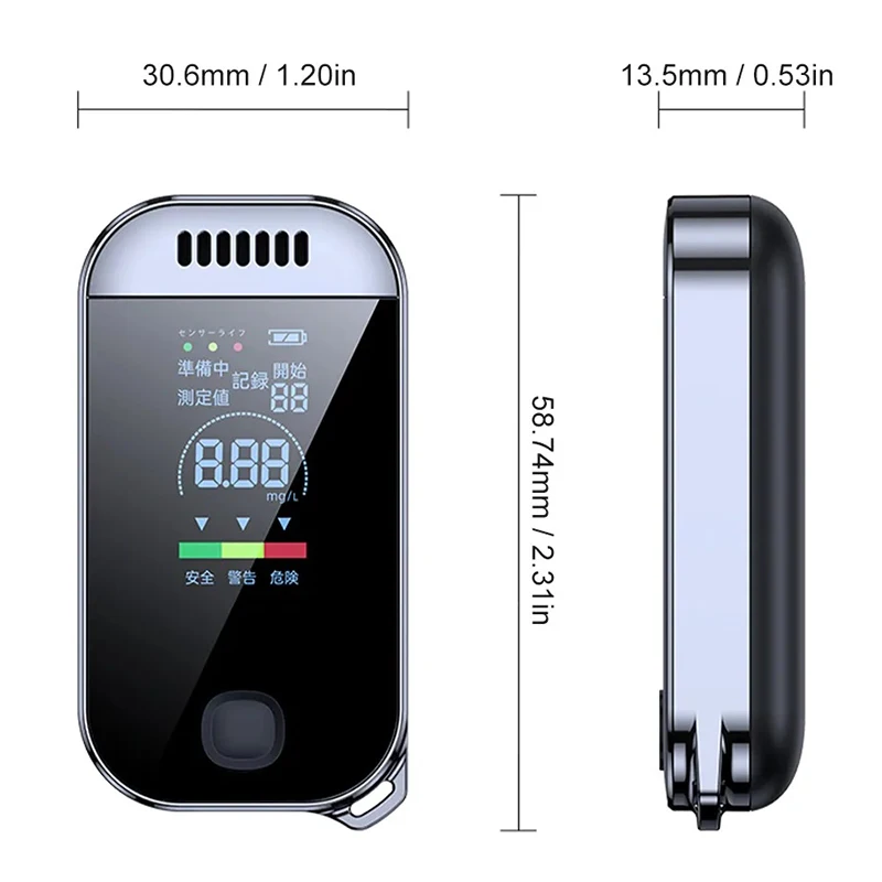 Portable Digital Breath Alcohol Tester Professional Breathalyzer With LCD Display USB Rechargeable Electronic Alcohol Tester