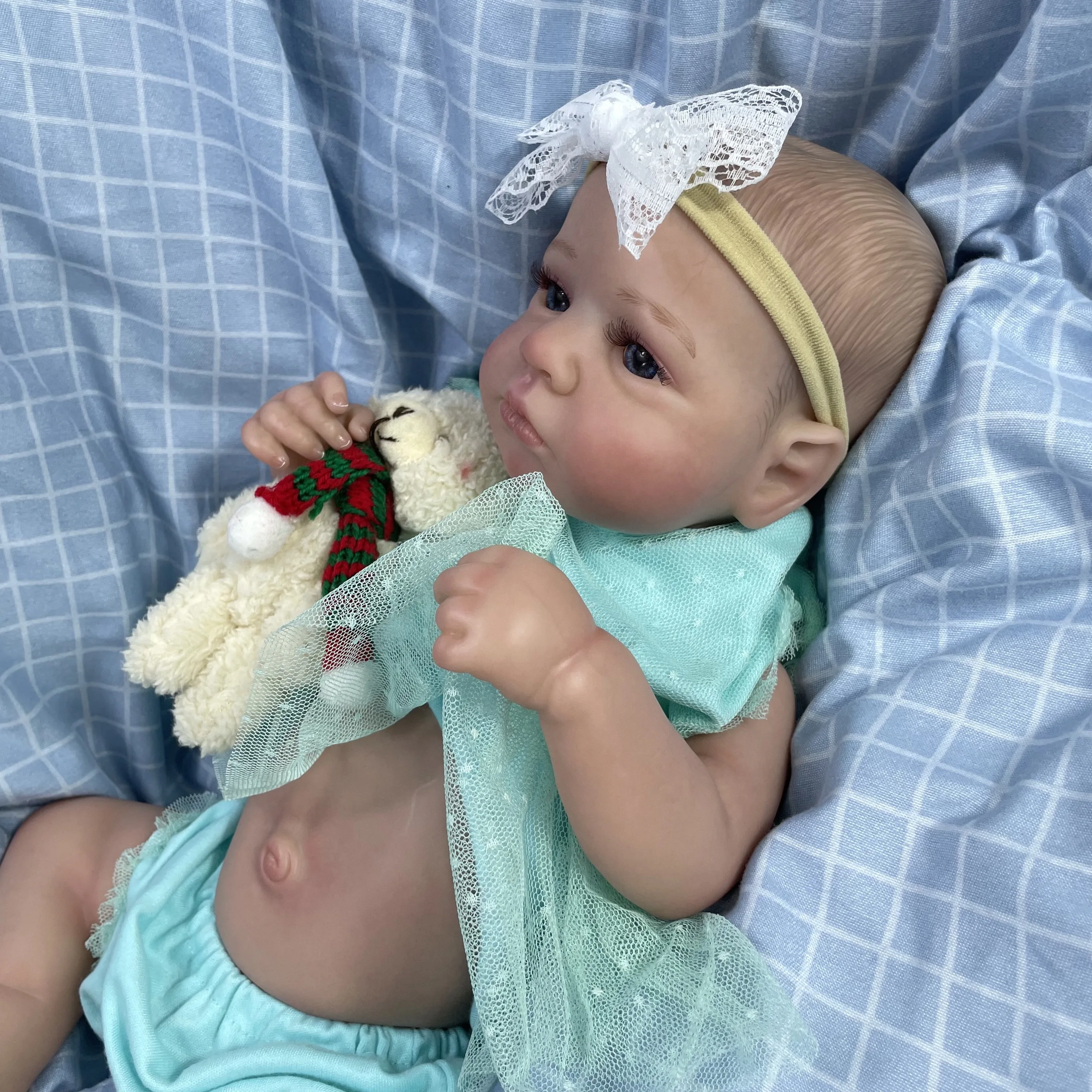 50CM Reborn LouLou Awake Full Vinyl Body Girl Washable Newborn Baby Doll Reborn 3D Skin Tone Visible Veins Doll For Kids Gift