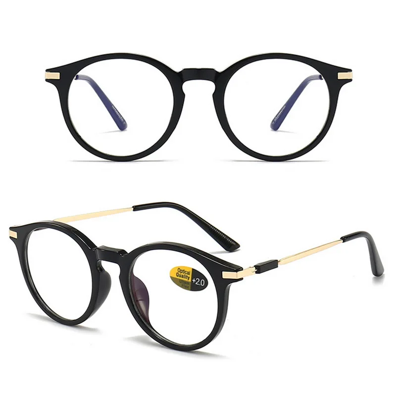2023 Anti Blue Light HD Reading Glasses Women Men Universal Metal Round Frame Retro Classic Presbyopic Glasses 13 Colors Eyewear