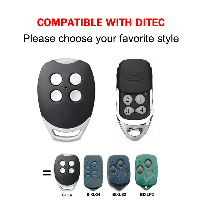 DITEC Garage 3PCS Door Remote Control 433MHz Rolling Code For DITEC GOL4 BIXLS2 BIXLP2 BIXLG4 Remote Control Garage Door Opener smile