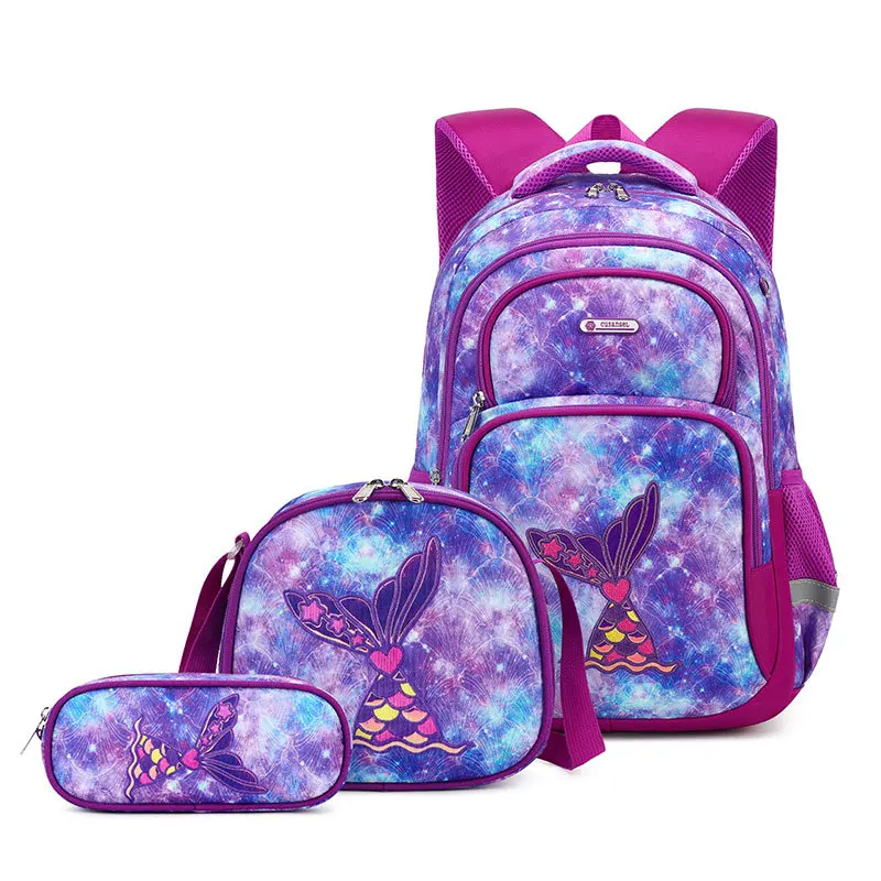 Cute Backpacks For Children Elementary School Bags For Girls School Supplies Set with Lunch Box Pencil Case Large Capacity