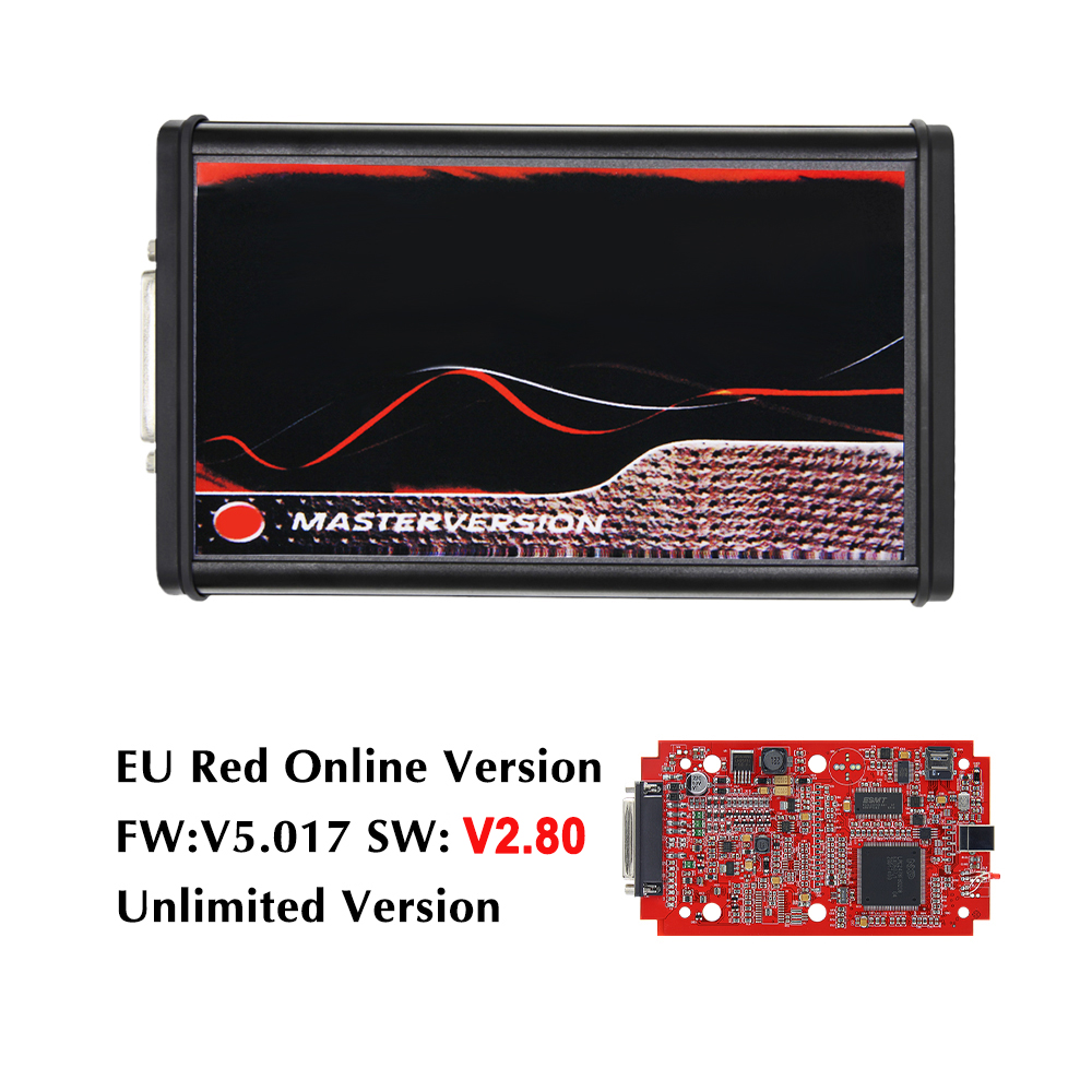 Online Unlimited KESS 2.80 EU Red V5.017 KTAG V7.020 4 LED 2.25 OBD2 OBD2 Car ECU Chip Tuning Kit 5.017 k-tag Programmer Tools