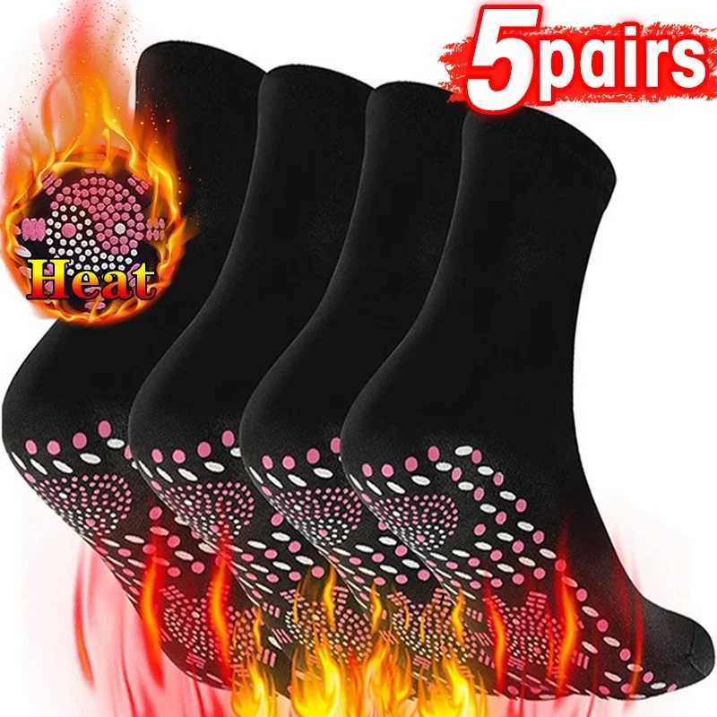 1/5pairs Tourmaline Self-Heating Winter Warm Thermal Health Care Slimming Health Short Sock Magnetic Therapy Sock LX241102