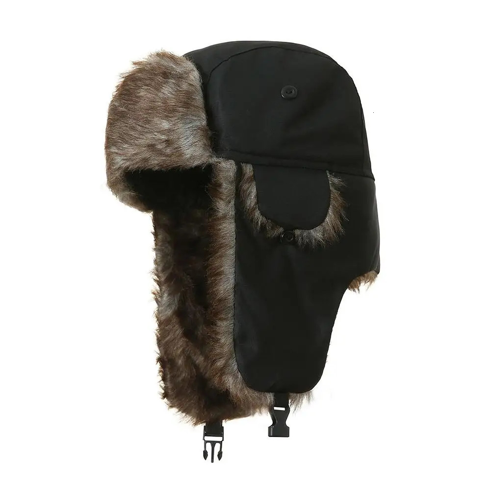Mens Womens Russian Hats Hunter Bomber Hats Winter Wind Ushaka Hats Artificial Earrings Snowman Ski Hats Ray S2N0 241031
