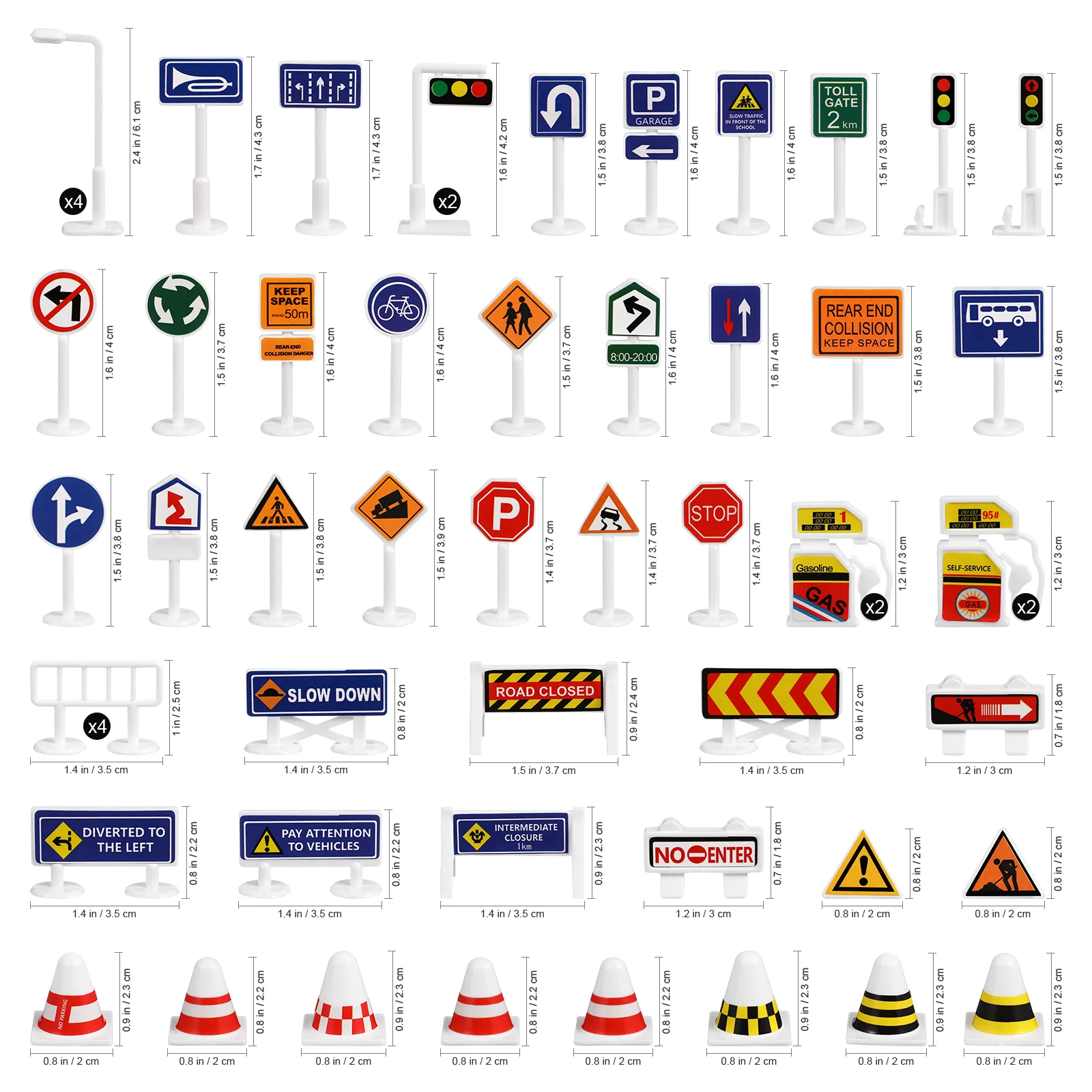 Mini Traffic Signs Model Road Block Models Road Signal Toys Fences Parking Children Safety Educational Toys