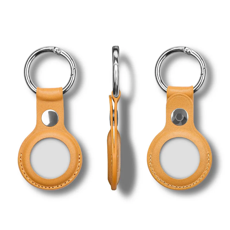 For Apple Airtags Case Leather Keychain Protective For Airtag Tracker Locator Device Anti-lost For airtag air tag Case llavero