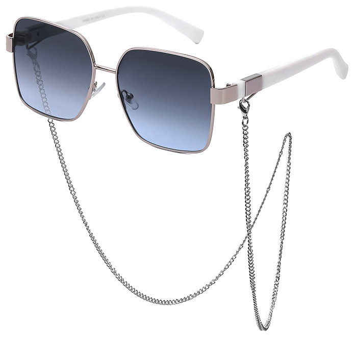 Steampunk Sunglasses Women With Chain Hexagon Luxury Brand Designer Punk Sun Glasses For Ladies Futuristic Fashion Square Sexy Y2K Oversized Large Coo
