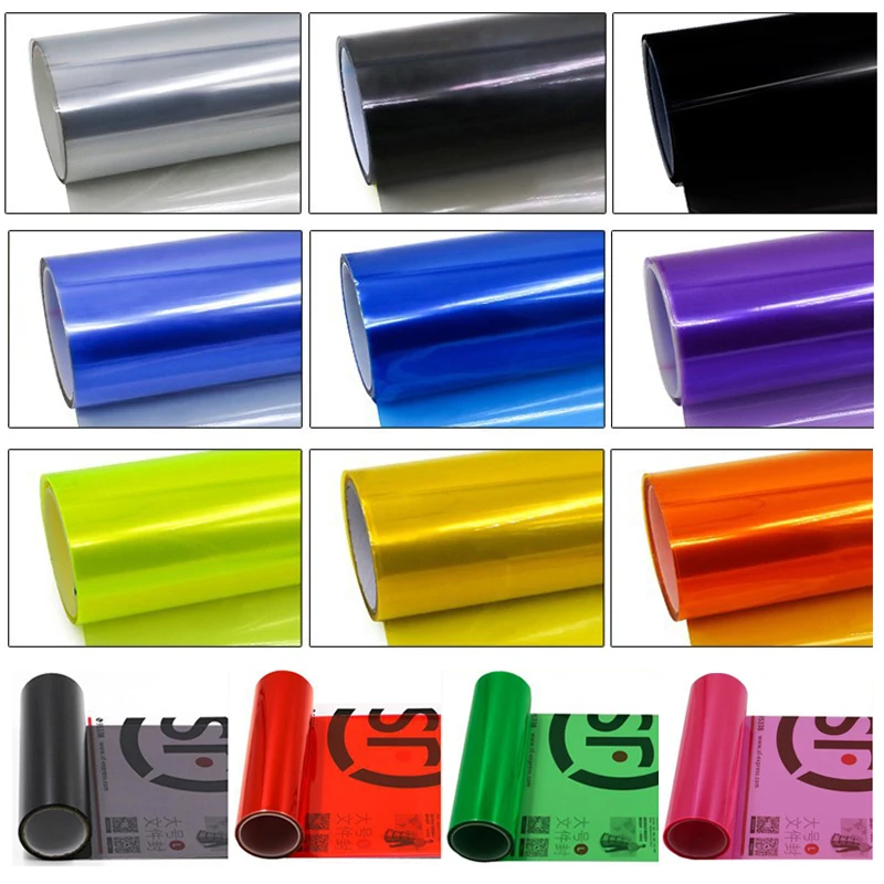 30x60cm Car Light Headlight Taillight Tint Vinyl Film Sticker Sheet Fog Light Rear Lamp Matt Smoke Film Car Exterior Accessories