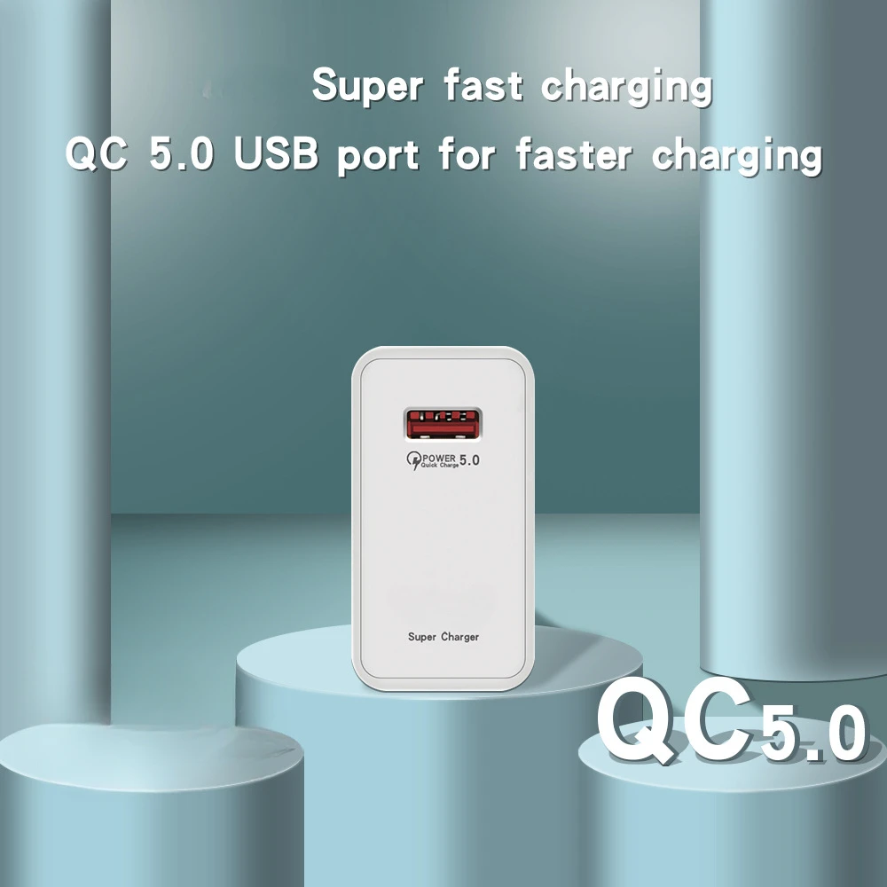 Gan USB Fast Charger Quick Charge 5.0 Adapter for iPhone 13 14 Pro Max ipad Xiaomi Samsung Oppo Phone Charger EU/US/UK Plug
