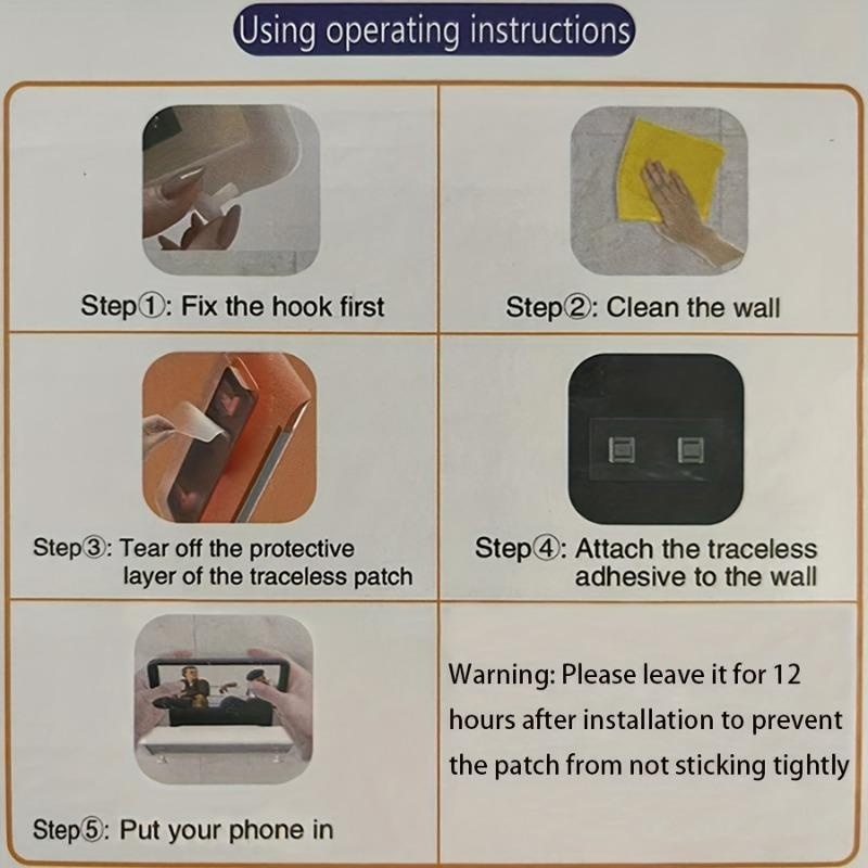 Waterproof Bathroom Mobile Phone Box Wall Mount Phone Holder Touch Screen Shower Phone Holder Self-Adhesive Shower Accessories