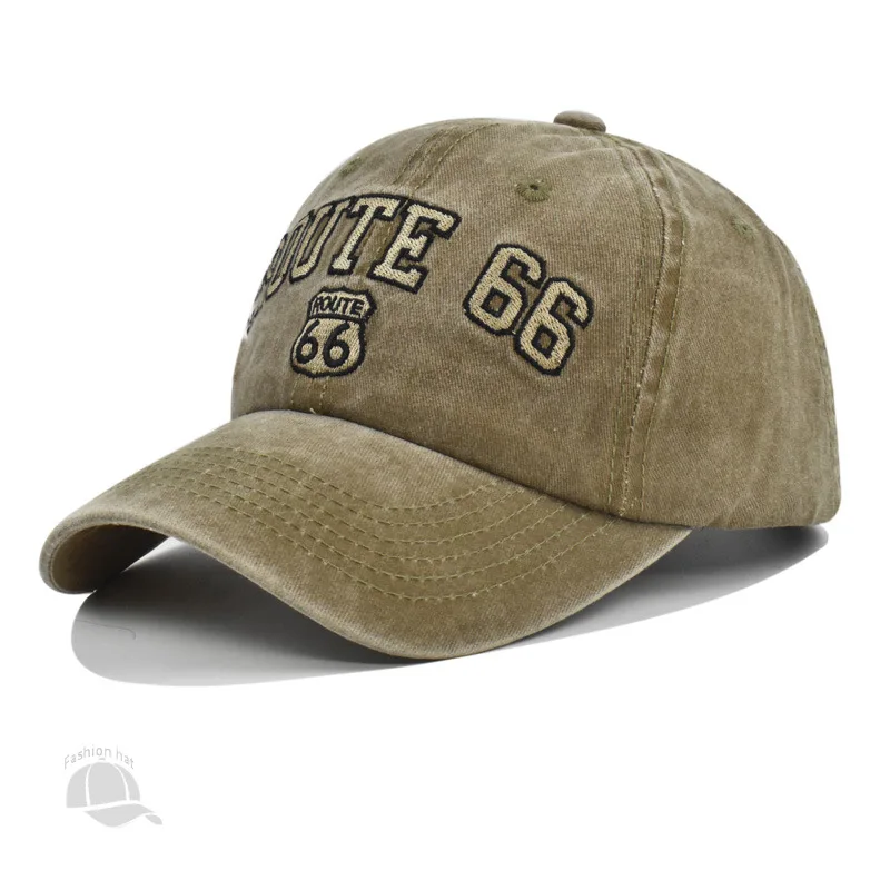 ROUTE 66 Embroidered baseball cap Trend baseball hat Cowboy hat visor hat