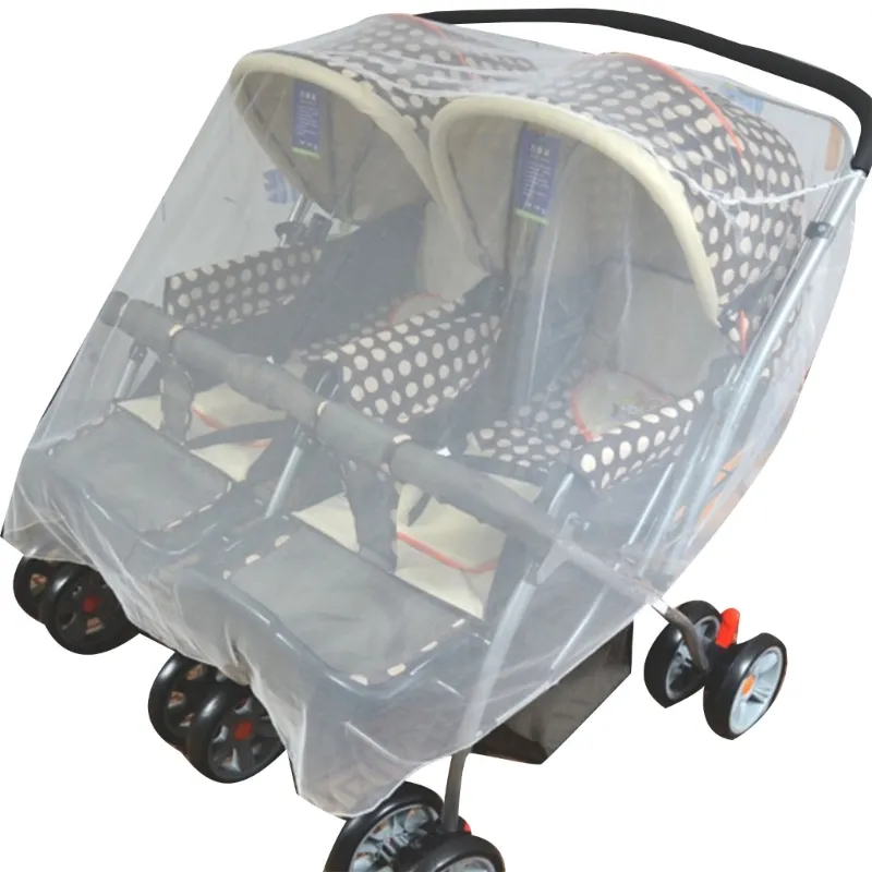 Stroller Mosquito Net for Carseat Bassinet Anti-Bug Mesh Cover Breathable Double Pram Sunproof Netting Joggers Accessory