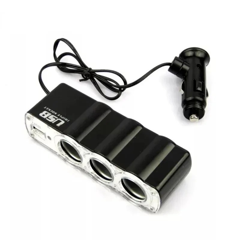 12V/24V Car Cigarette Lighter Splitter Car Charger Car Power DC Outlet Adapter with USB Charging Port and Bluetooth Receiver