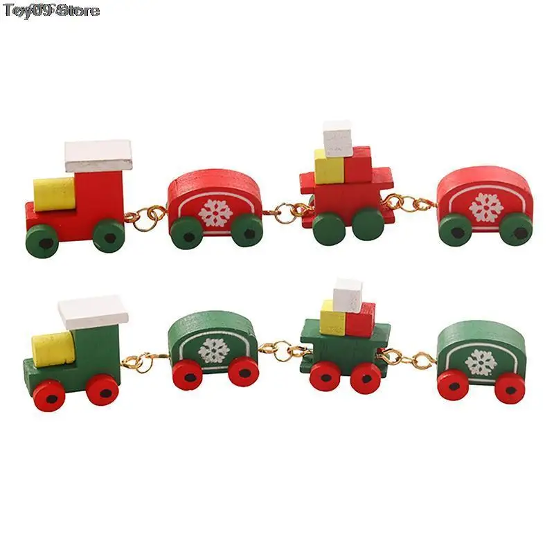 1:12 Miniature Christmas Snowflake Small Train Carriages Model DIY Dollhouse Decor For Kid Pretend Play Toy