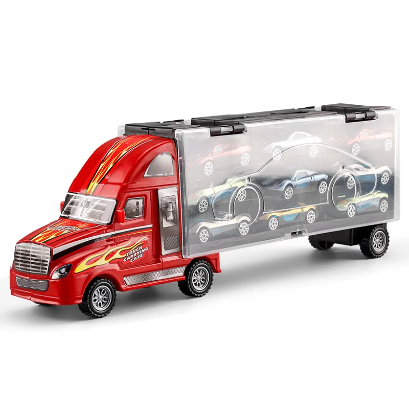 Big Transport Car Container Carrier Big Truck Vehicles Toys With Mini Diecast Cars Model Toys For Children Boys Birthday Gifts