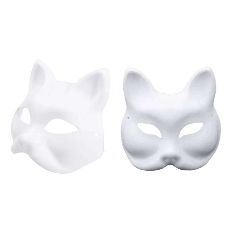 DIY Cat Mask Half 2025 Face Mask Hand-Paint Foxes Mask Masquerade Mask for new Halloween H9ED