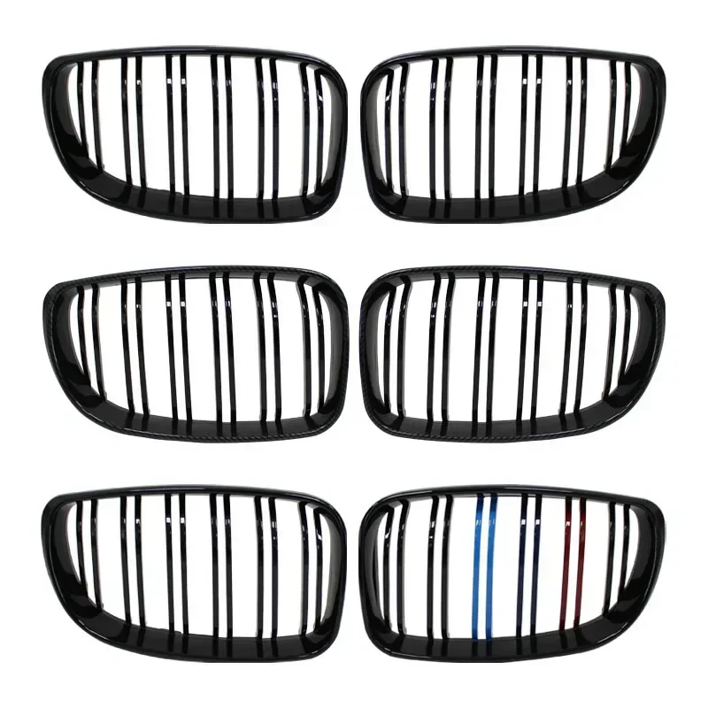 For BMW E81 E87 E82 E88 128I 130I 135I Car Front Bumper Kidney Grille Racing Grills Grilles Gloss Black Dual Slats Grill 07-11