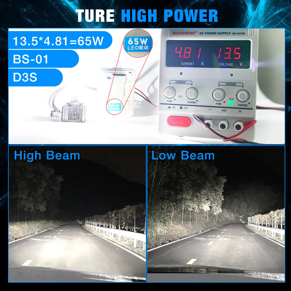 90000LM D3S LED Canbus D1S D2S D4S D5S D8S Led Headlights 130W D1R D2R D3R D4R Bulb Three Tube Car Light Auto 6000K 12V 24V