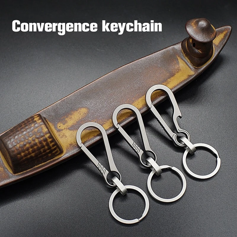 1PCS Alloy Keychain Tiranium Buckle Key Ring Car Accessories Titanium Buckles EDC Outdoor Tool