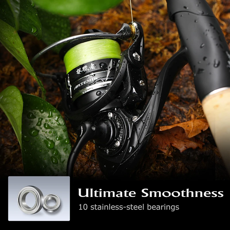 TSURINOYA Smooth Ultralight Spinning Reel ARTEMIS 800 1500S 2500SH 3000SH VIB Sinking Lure High Speed Fishing Reel Shallow Coil