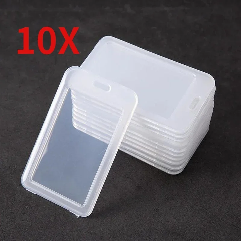 10pcs Transparent Card Cover Sleeves Unisex Work ID Clear Card Holder Protector Cover