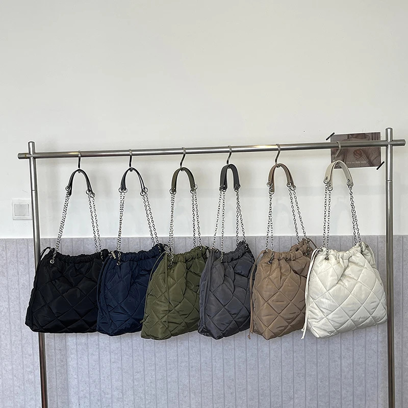 Military Green Cloth Shoulder Women's Fashionable Cotton Space Designer Handbag, Winter Popular Women's Khaki Large Capacity Shopping Bag