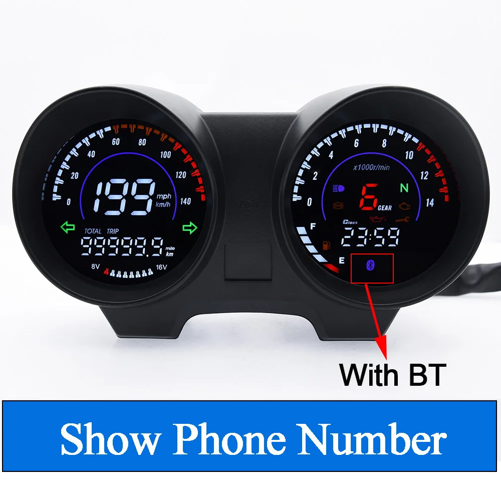 Motorcycle RPM Meter Speedometer LED Digital Dashboard Electronics For Brazil TITAN 150 Honda CG 150 Fan 150 2010 2012