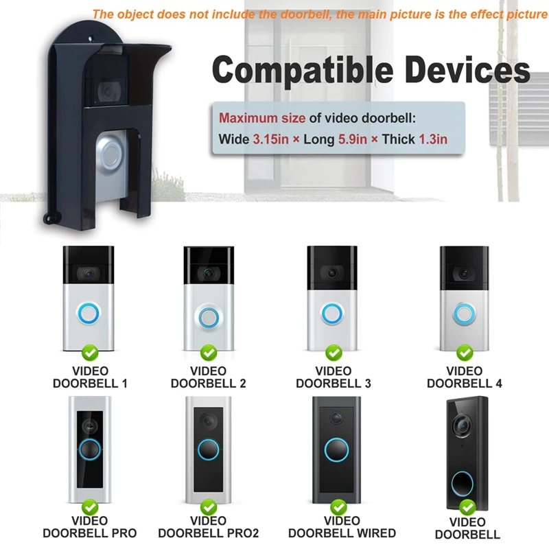 Retail Plastic Doorbell Rain Cover Suitable For Ring Models Doorbell Waterproof Protector Shield Video Doorbells